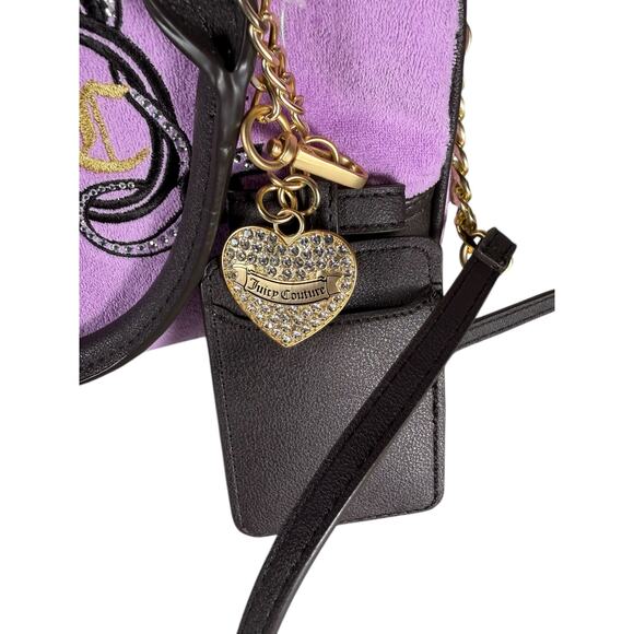 NWT Juicy Couture Lovers Club Bowler Shoulder Bag / Color (Violet Tulle/Choco) - Picture 3 of 7